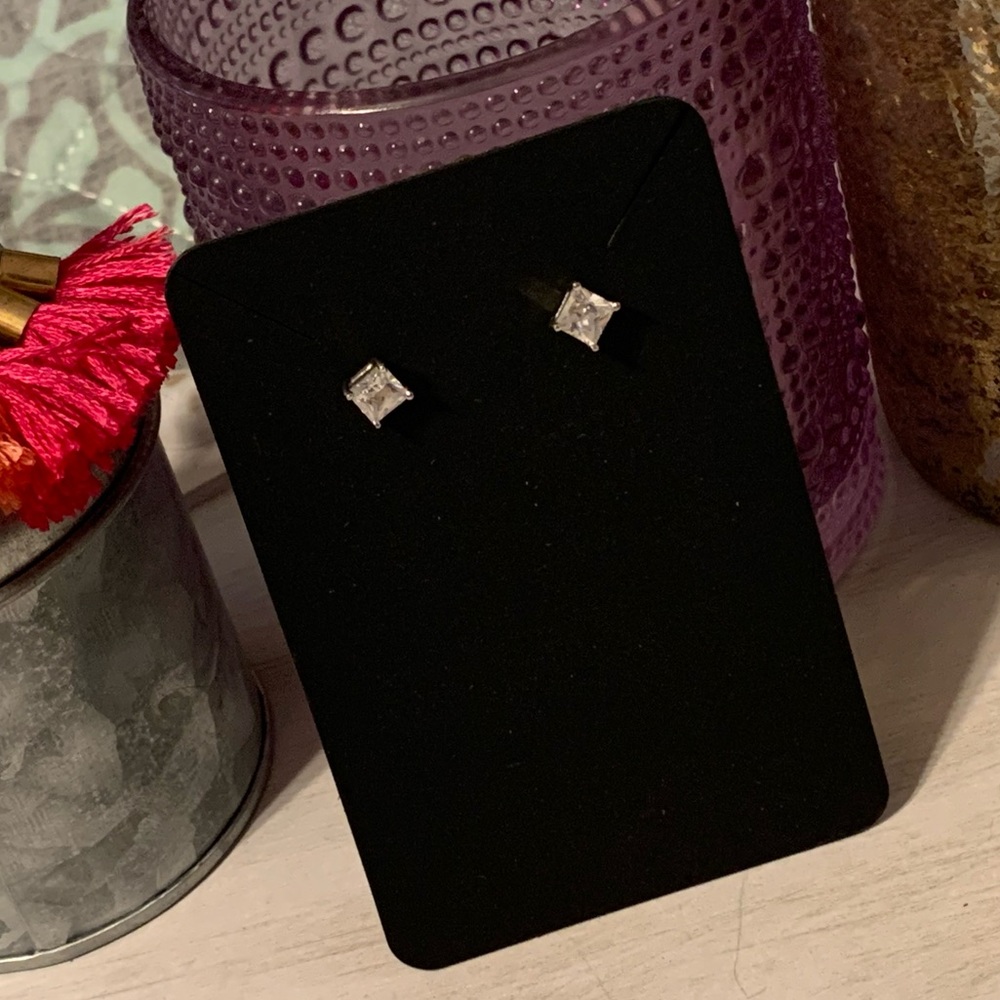 Sterling Silver Earrings with White Stones